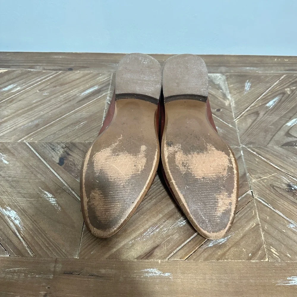 Madewell The Frances Loafer Pecan Brown Leather Pointed Toe Flat H2419 Women 8.5